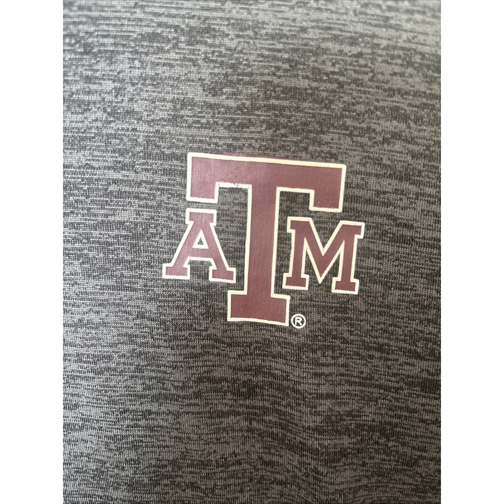 Texas A&M Aggies Quarter Zip Long Sleeve Shirt Mens Large Gray Colosseum‎ - Picture 4 of 7